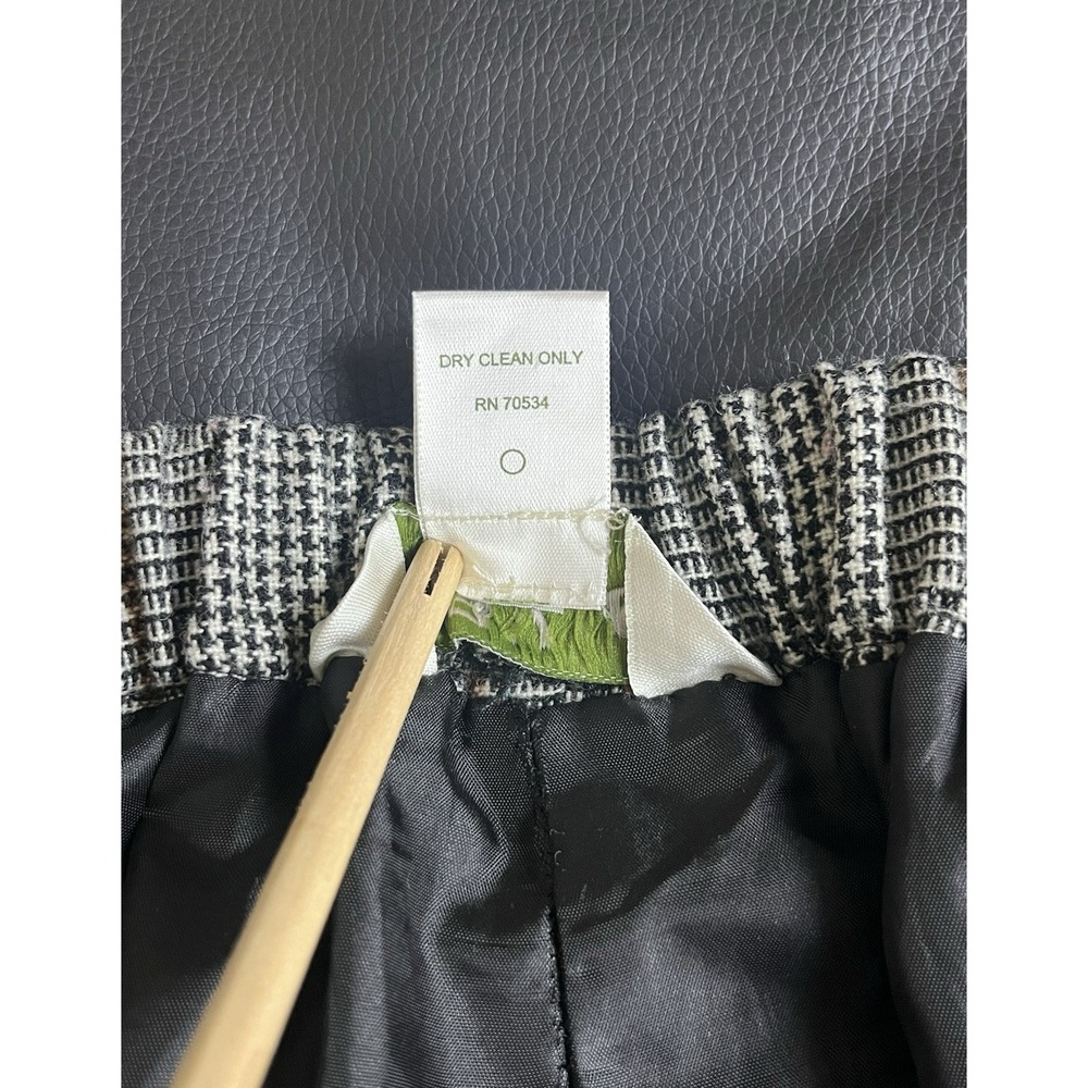 Orvis Wool Blend Elastic Waist Pocket Pants Lined Petite Large Glen Check Plaid - Picture 12 of 13
